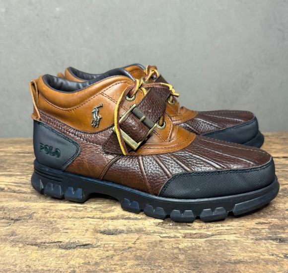 Polo Ralph Lauren Dover III Men 7.5D Brown Leather Duck Boots Preppy Gorpcore main image 4